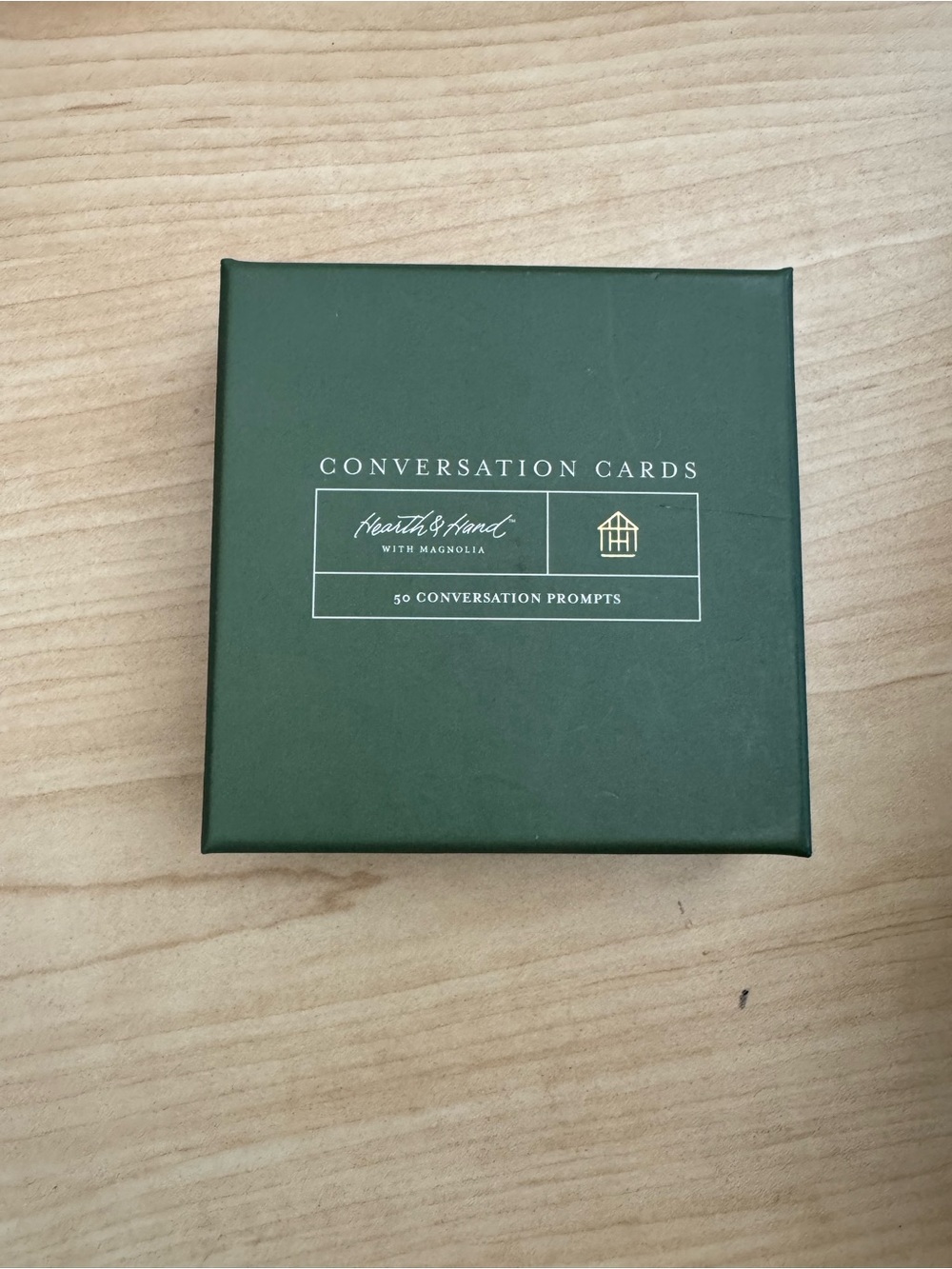 Hearth & Hand Green Conversation Cards with Gold Accents - Get to know me Game